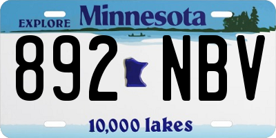 MN license plate 892NBV