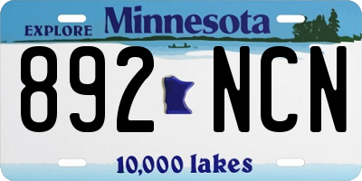 MN license plate 892NCN