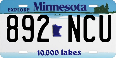 MN license plate 892NCU