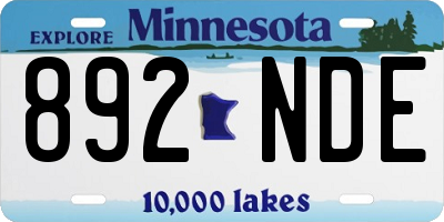 MN license plate 892NDE