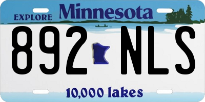 MN license plate 892NLS