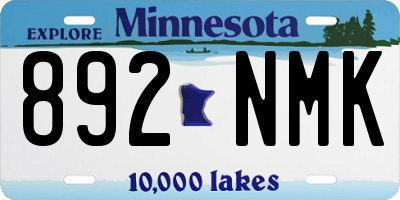MN license plate 892NMK