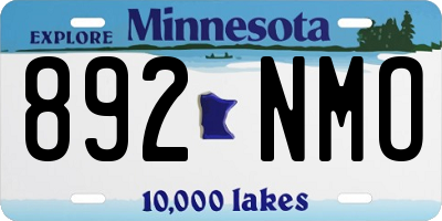 MN license plate 892NMO