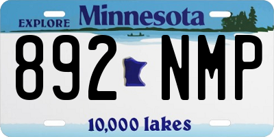 MN license plate 892NMP