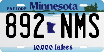 MN license plate 892NMS