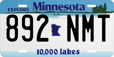 MN license plate 892NMT
