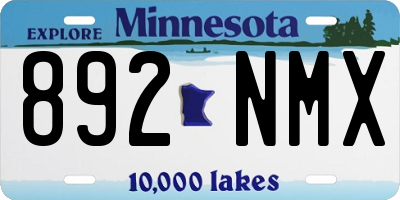 MN license plate 892NMX