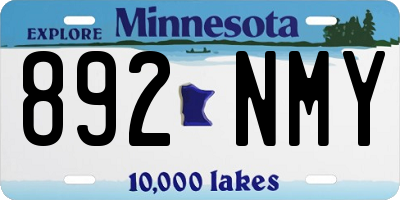 MN license plate 892NMY