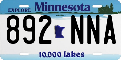MN license plate 892NNA