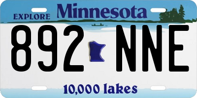 MN license plate 892NNE