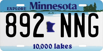 MN license plate 892NNG