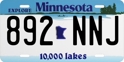 MN license plate 892NNJ
