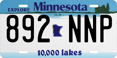 MN license plate 892NNP