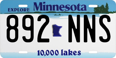 MN license plate 892NNS