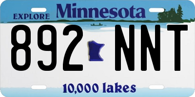MN license plate 892NNT