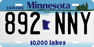 MN license plate 892NNY