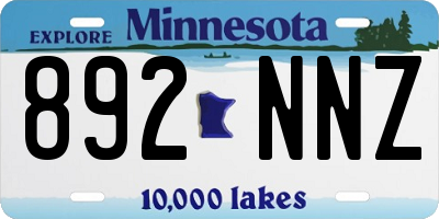 MN license plate 892NNZ