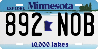 MN license plate 892NOB