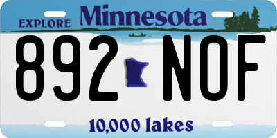 MN license plate 892NOF