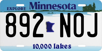 MN license plate 892NOJ