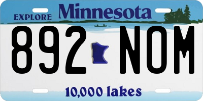 MN license plate 892NOM
