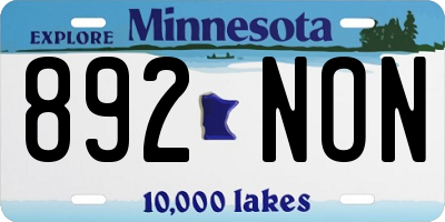 MN license plate 892NON