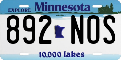 MN license plate 892NOS