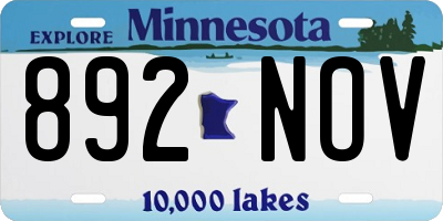 MN license plate 892NOV