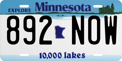 MN license plate 892NOW