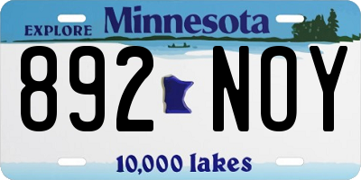 MN license plate 892NOY