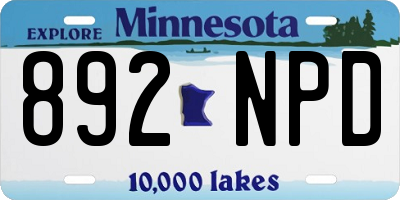MN license plate 892NPD
