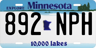 MN license plate 892NPH