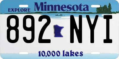 MN license plate 892NYI