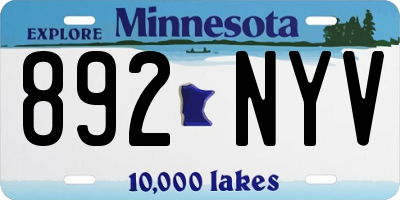 MN license plate 892NYV