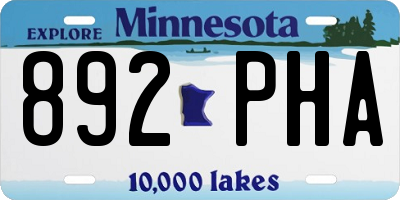 MN license plate 892PHA