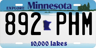 MN license plate 892PHM
