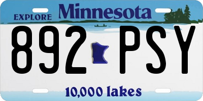 MN license plate 892PSY