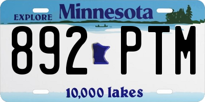 MN license plate 892PTM