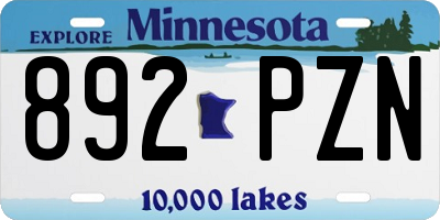MN license plate 892PZN