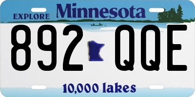 MN license plate 892QQE