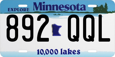 MN license plate 892QQL