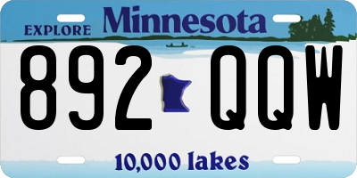 MN license plate 892QQW