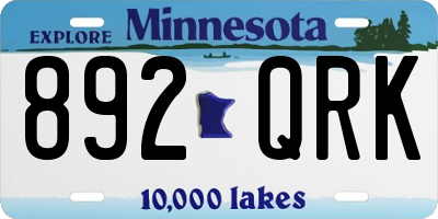 MN license plate 892QRK