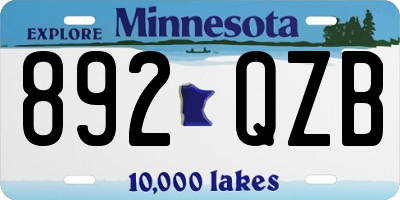 MN license plate 892QZB