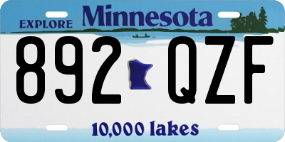 MN license plate 892QZF
