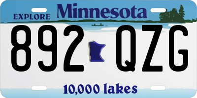 MN license plate 892QZG