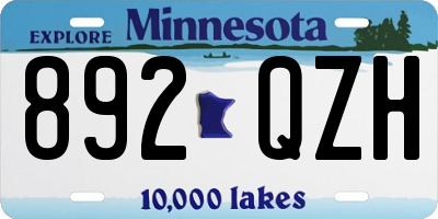 MN license plate 892QZH
