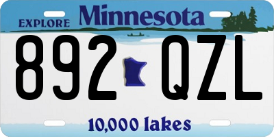 MN license plate 892QZL