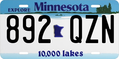 MN license plate 892QZN