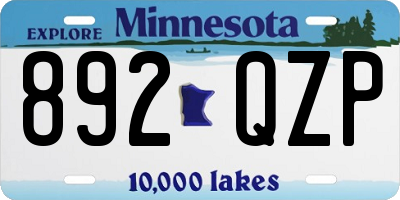 MN license plate 892QZP